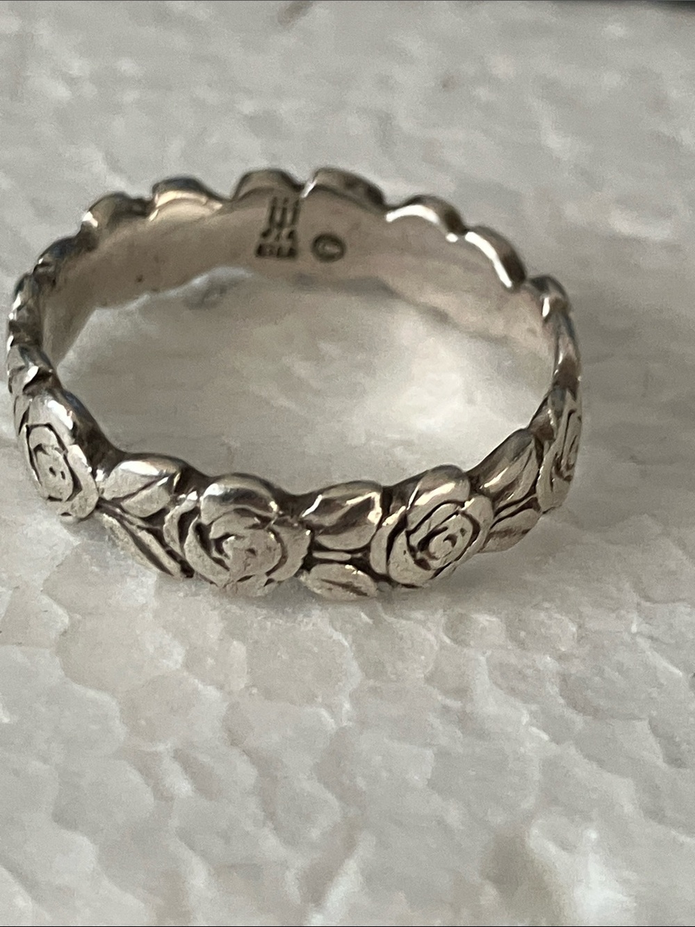 James Avery Rose Vine Sterling Silver Floral Band - Picture 6 of 6